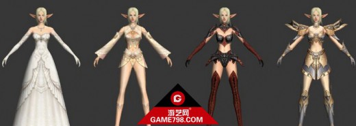 天堂2白精灵女性角色3D模型下载