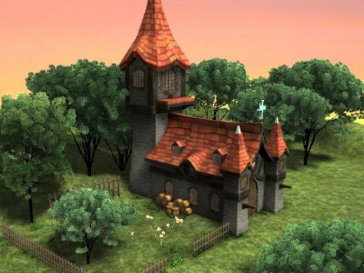 红屋顶城堡3D模型下载